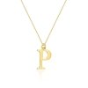 Łańcuszek złoty 585 literka P brylant 0,005ct zawieszka